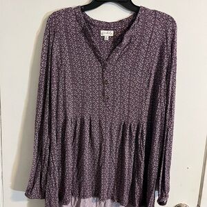 Wonderly Purple Geometric Blouse